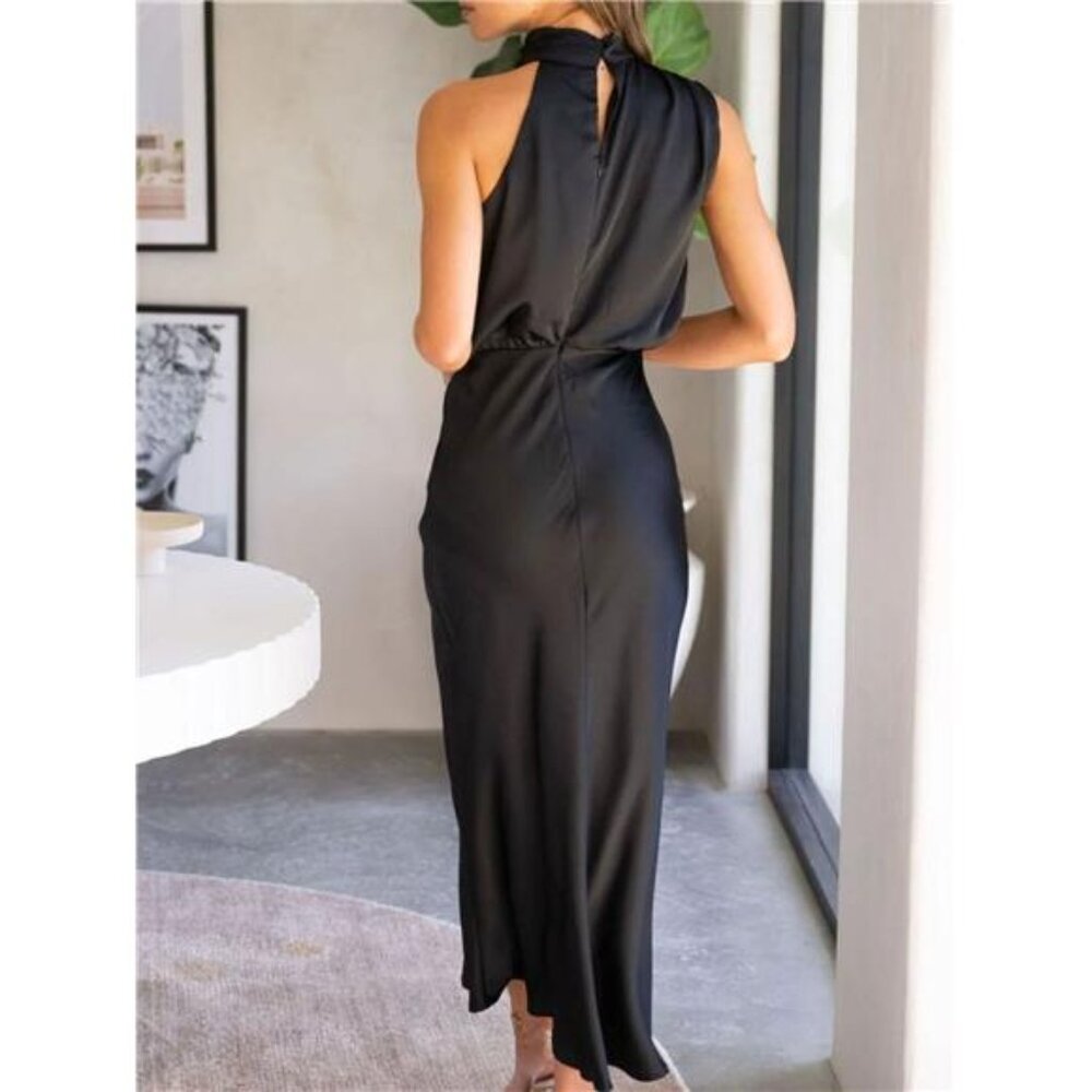 Asymmetrical Ruched Sleeveless Midi Dress - Picture 13 of 15